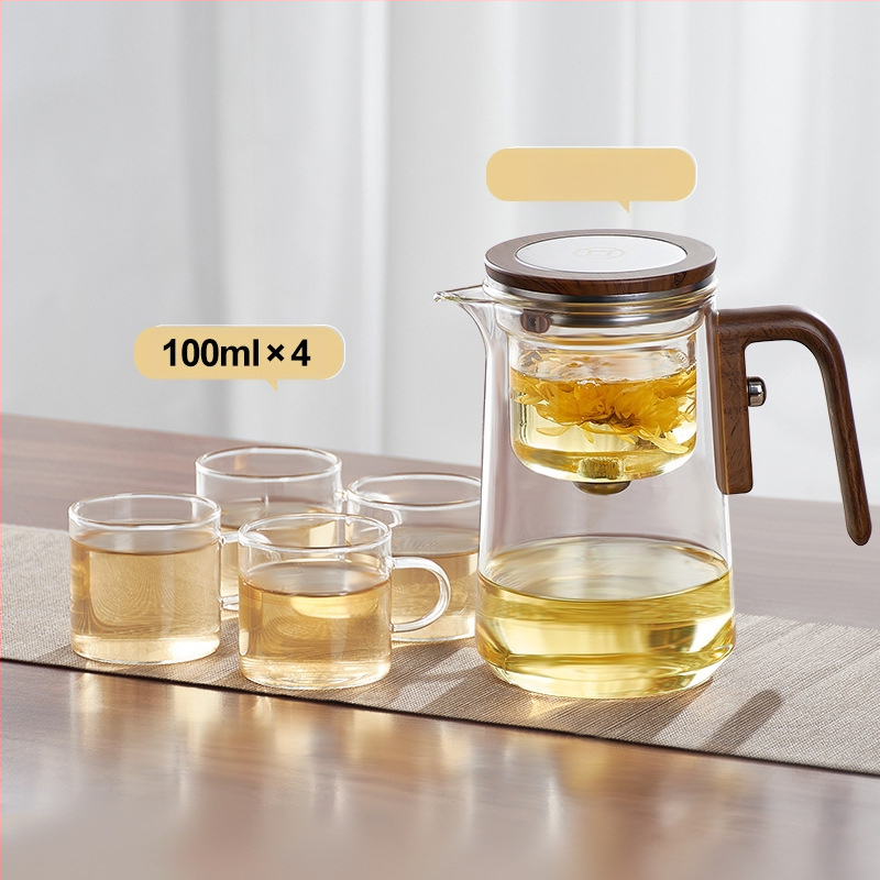 Arbatos kvadratinis strypas Nemokamas arbatinukas Tingų žmonių arbatos rinkinys Arbatos vandens atskyrimo puodelis Stiklinis vandens puodelis Plaukiojantis puodelis