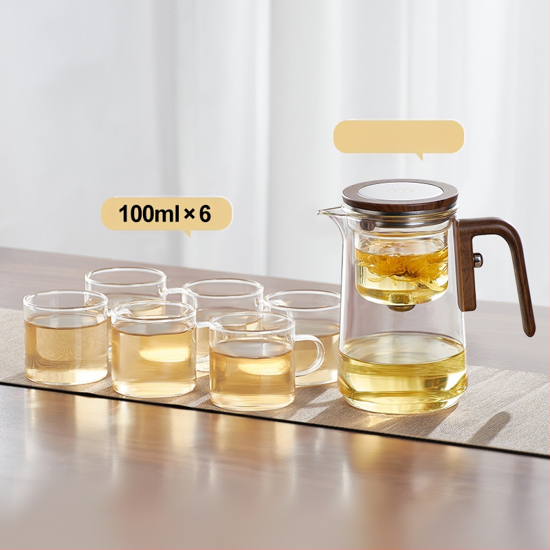 Arbatos kvadratinis strypas Nemokamas arbatinukas Tingų žmonių arbatos rinkinys Arbatos vandens atskyrimo puodelis Stiklinis vandens puodelis Plaukiojantis puodelis