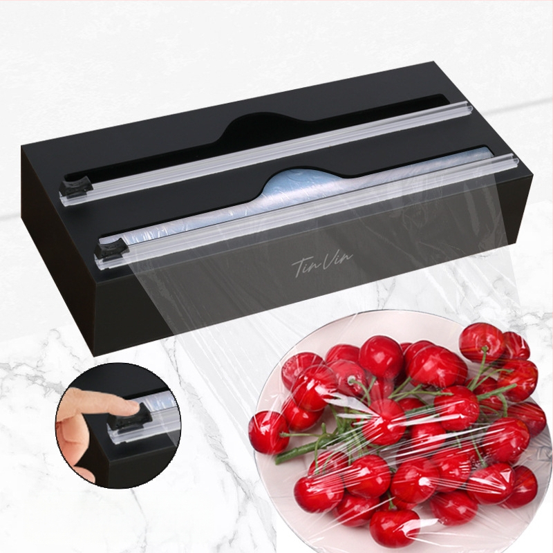 Akrilo plastikinės plėvelės laikymo dėžė, montuojama ant sienos, virtuvės savaime užsandarinantis maišelis, skaidrus maisto maišelių klasifikavimo laikymo dėžės pritaikymas