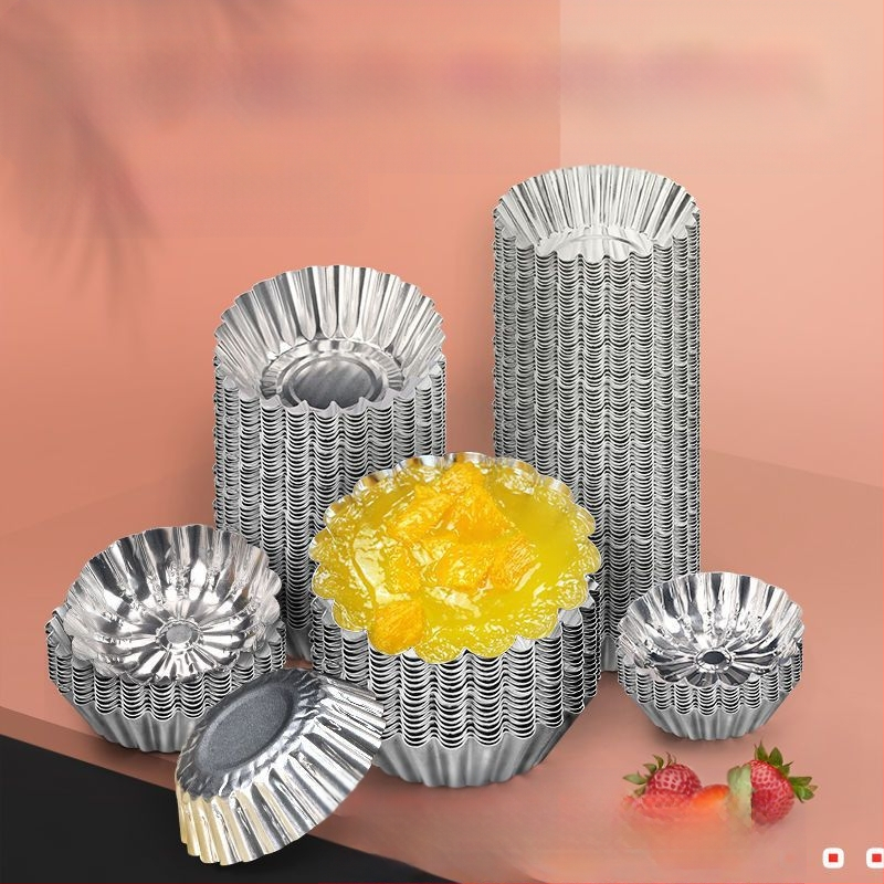 Chrizantema lempos dubuo tortas kiaušinių pyrago forma vienkartinė kepimo skardos folija aliuminio folijos puodelis ryžių pyragas ryžių pyragas desertas skardos folijos pagrindas