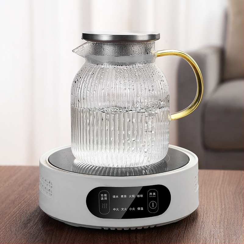 Šaltas virdulys su dideliu borosilikatinio stiklo kiekiu, vėsus virdulys, buitinis sutirštintas šaltas virdulys, atsparus aukštai temperatūrai ir karščiui, paprastas permatomas šaltas virdulys