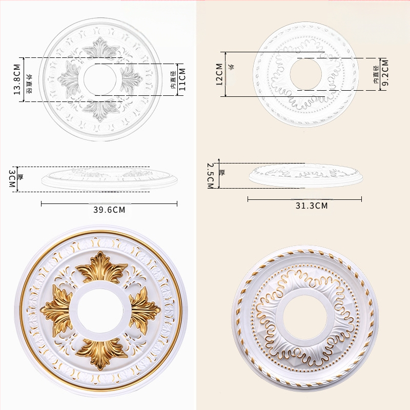 Plastikust terasest lambipaneel PU lae dekoratiivne laeketas kipsist ümmargune lambipaneel ehitusmaterjalist dekoratiivne lambipaneel