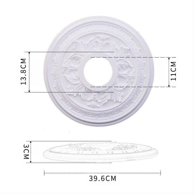 Plastikust terasest lambipaneel PU lae dekoratiivne laeketas kipsist ümmargune lambipaneel ehitusmaterjalist dekoratiivne lambipaneel