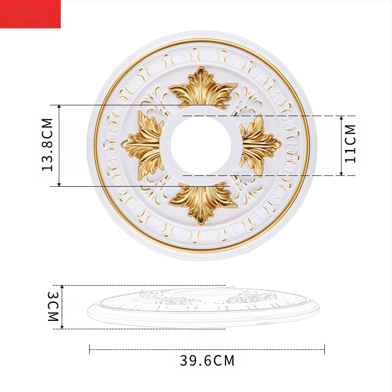 Plastikust terasest lambipaneel PU lae dekoratiivne laeketas kipsist ümmargune lambipaneel ehitusmaterjalist dekoratiivne lambipaneel