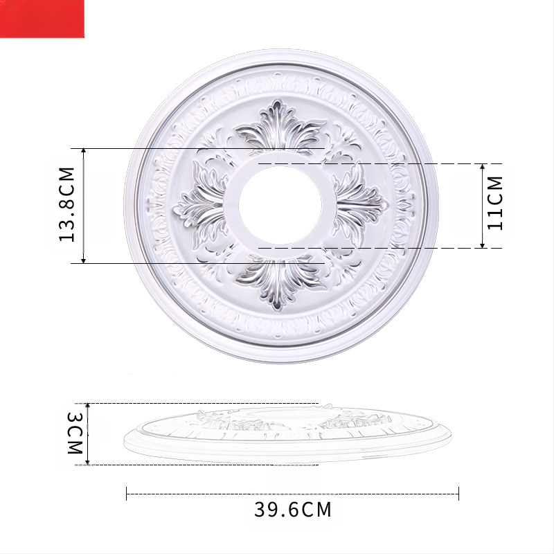 Plastikust terasest lambipaneel PU lae dekoratiivne laeketas kipsist ümmargune lambipaneel ehitusmaterjalist dekoratiivne lambipaneel