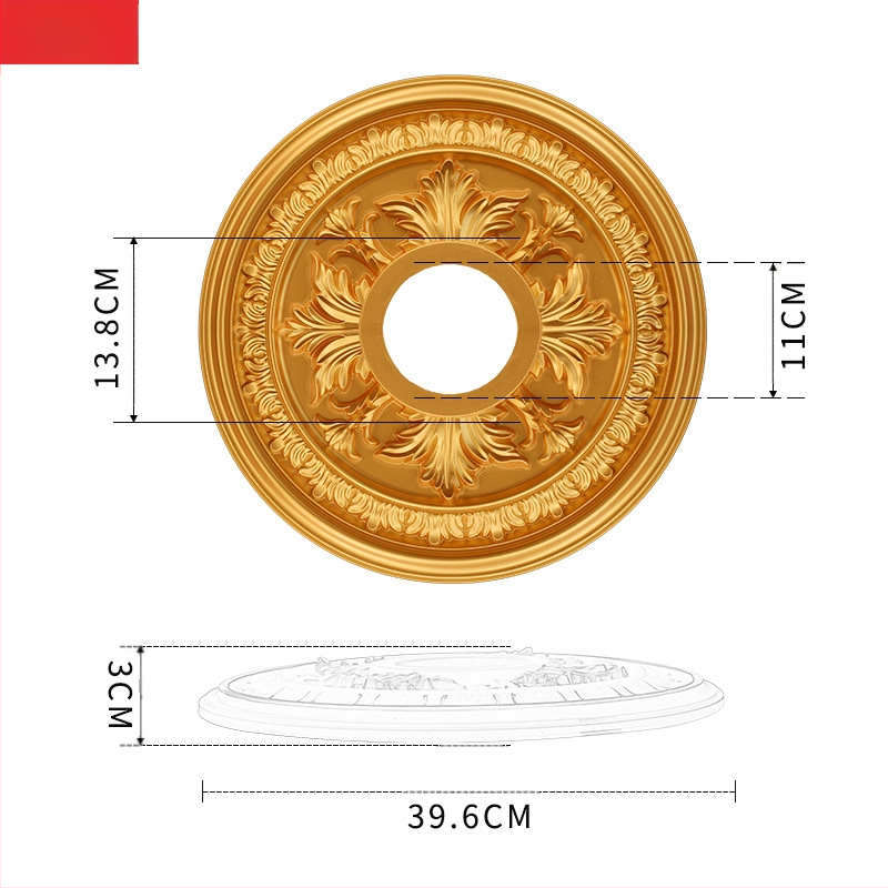 Plastikust terasest lambipaneel PU lae dekoratiivne laeketas kipsist ümmargune lambipaneel ehitusmaterjalist dekoratiivne lambipaneel
