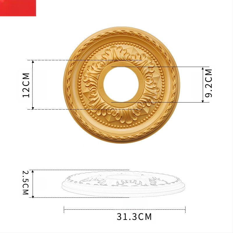 Plastikust terasest lambipaneel PU lae dekoratiivne laeketas kipsist ümmargune lambipaneel ehitusmaterjalist dekoratiivne lambipaneel