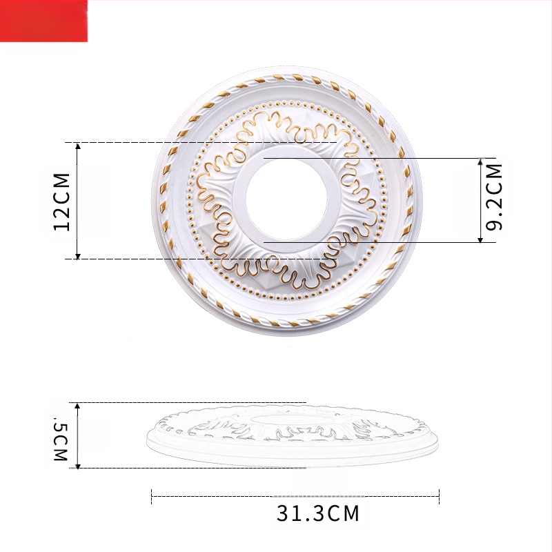 Plastikust terasest lambipaneel PU lae dekoratiivne laeketas kipsist ümmargune lambipaneel ehitusmaterjalist dekoratiivne lambipaneel