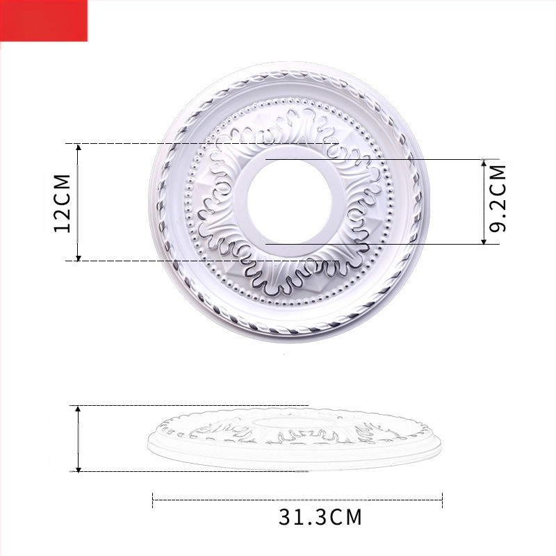 Plastikust terasest lambipaneel PU lae dekoratiivne laeketas kipsist ümmargune lambipaneel ehitusmaterjalist dekoratiivne lambipaneel
