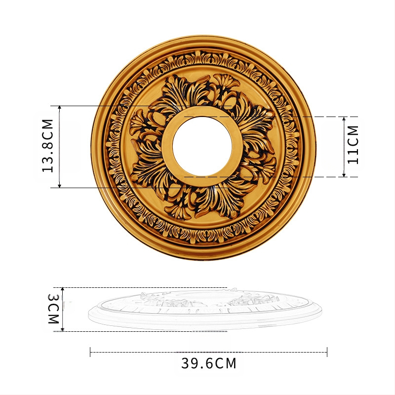 Plastikust terasest lambipaneel PU lae dekoratiivne laeketas kipsist ümmargune lambipaneel ehitusmaterjalist dekoratiivne lambipaneel