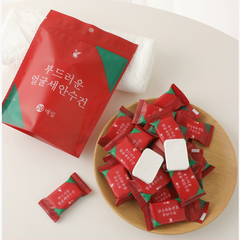 Suspaustas rankšluostis veidui, moteriškas medvilninis vienkartinis nešiojamas rankšluostis, tiesiogiai parduodamas gamykloje