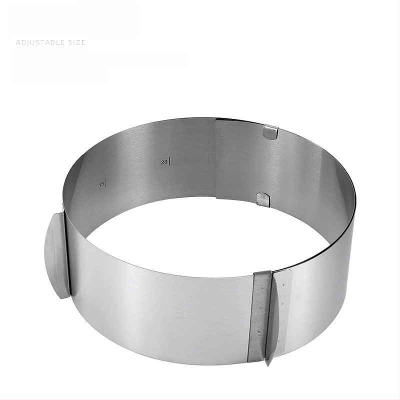 Sütőeszközök rozsdamentes acél torta mousse gyűrű 6-12 hüvelykes kerek, visszahúzható, állítható DIY tortaforma