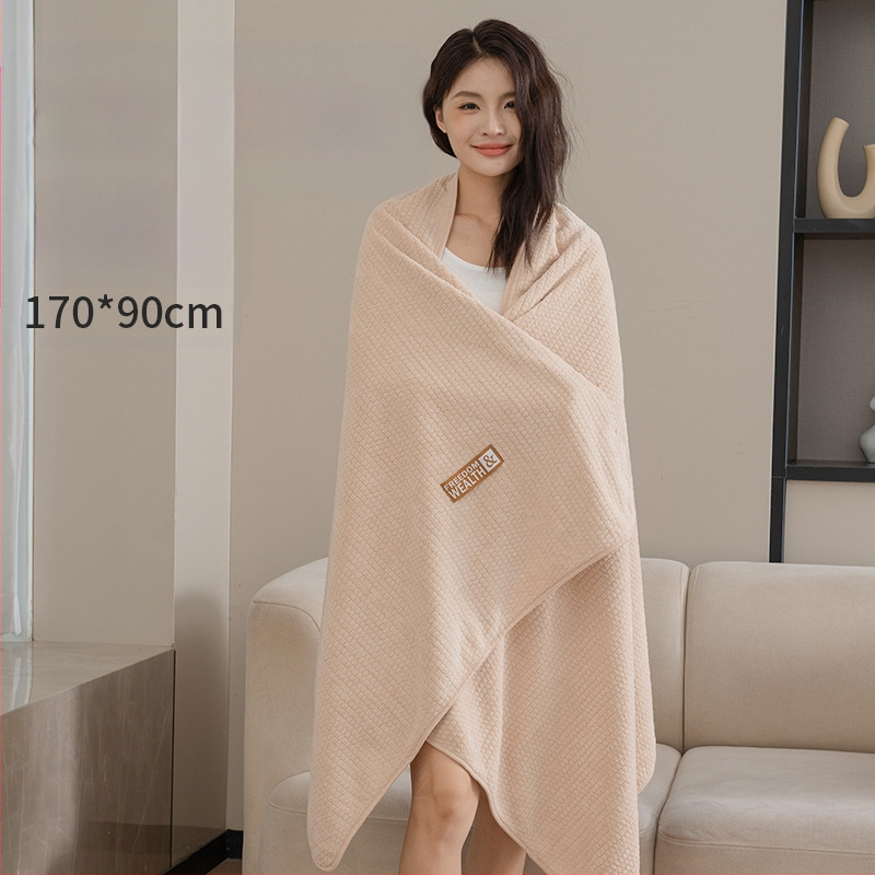 Naujas sutirštintas ypač didelis koralų vilnos kukurūzų grotelių vonios rankšluostis suaugusiems, buitinis, greitai džiūstantis, be pūkelių rankšluostis