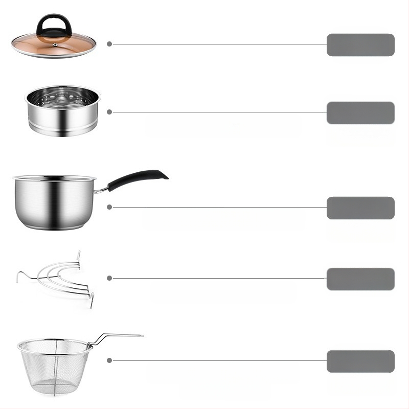304 roostevabast terasest fritüür, majapidamises kasutatav väike praetud vardas pott filtriga induktsioonpliidiga, mini kütusesäästlik sügav pott, uus hulgimüük