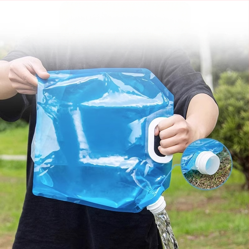 Nešiojamas sulankstomas vandens krepšys su čiaupu kempingui, plastikinis, nešiojamas, didelės talpos kibiras, vandens laikymas kelionėms
