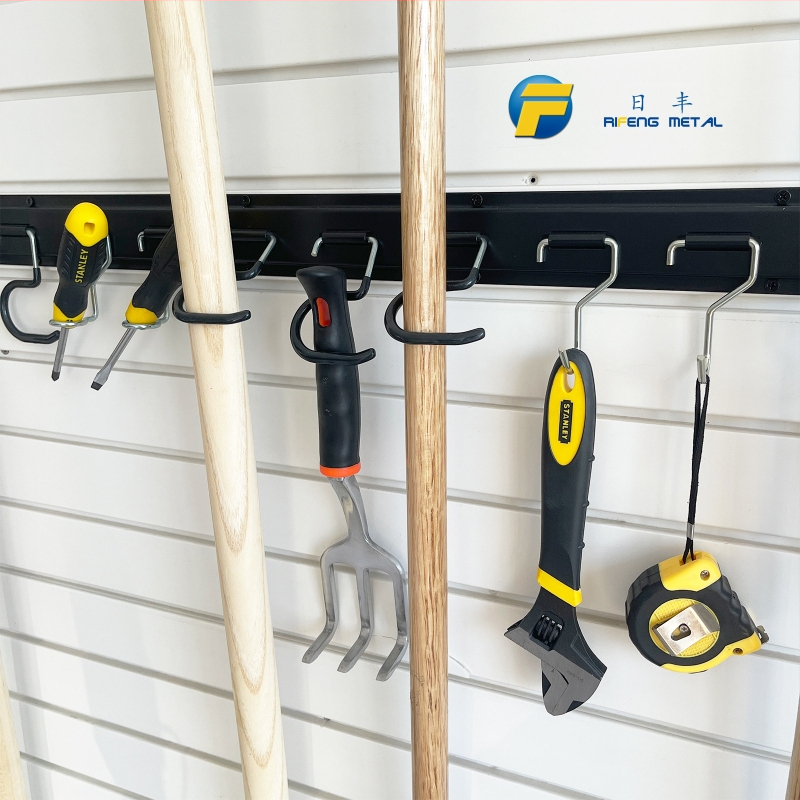 Кука за моп за гараж, кука за съхранение на градински инструменти, метална задна плоча, кука за моп, пластмасова кука за потапяне, патентована,