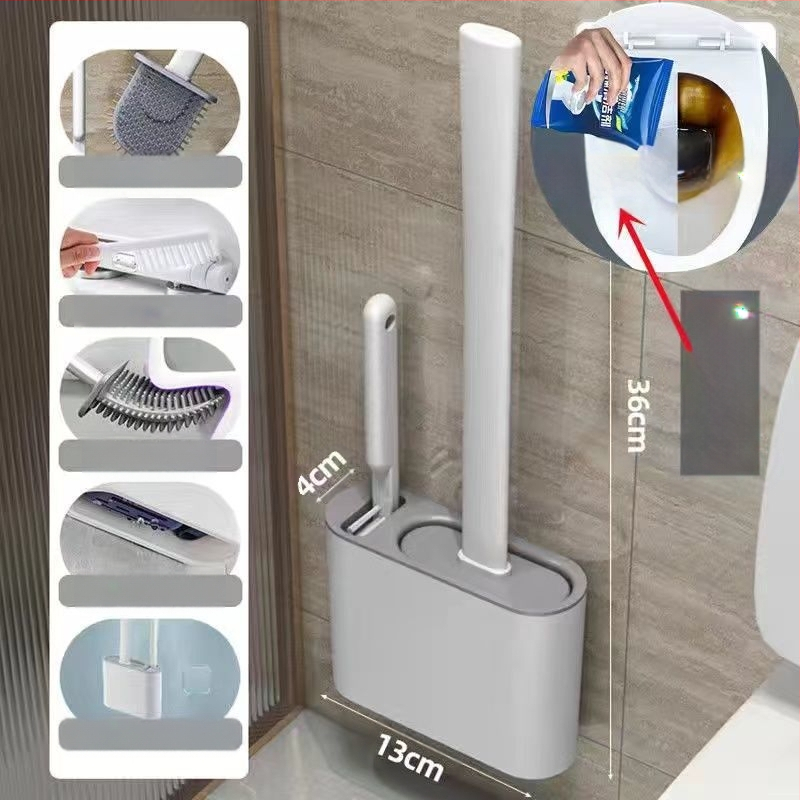 WC-kefe készlet háztartási kefe holtszög nélkül szilikon tárolás ütésmentes tisztítás multifunkcionális háztartási Hongzhi