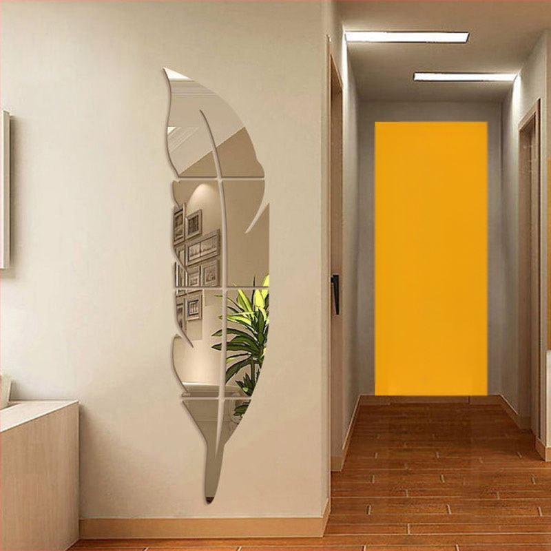 Peegelseina kleebised, sulgedest kaunistused, kolmemõõtmelised akrüülpeegli kleebised, sissepääsu seina kaunistused, piiriülene, eksklusiivne tehase hulgimüük