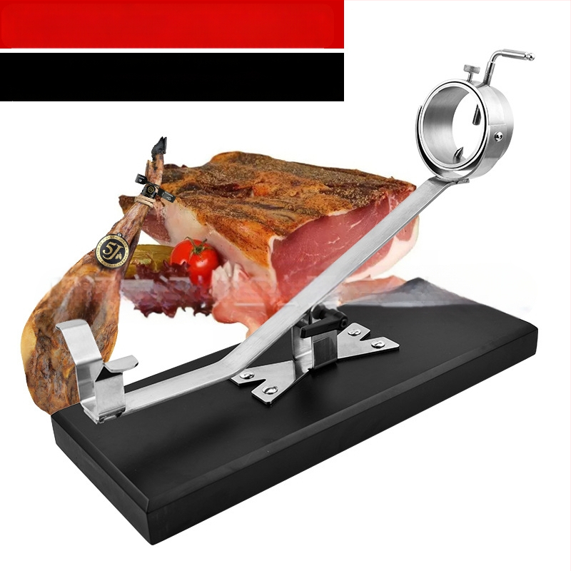 Ispaniško medžio masyvo dažai, kumpio stovas, visi nerūdijančio plieno 304 priedai, gali būti reguliuojami keliais kampais