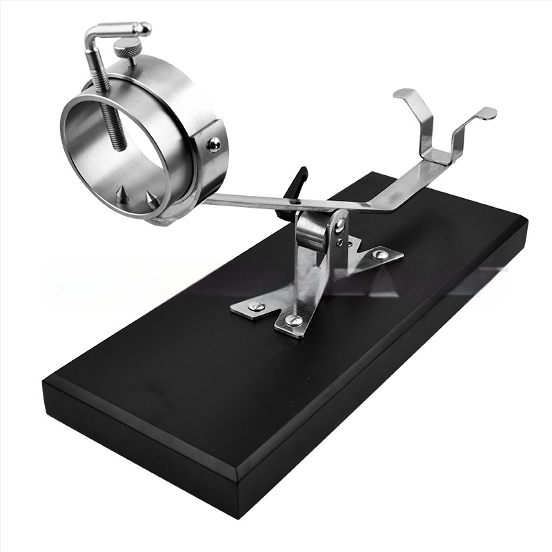 Ispaniško medžio masyvo dažai, kumpio stovas, visi nerūdijančio plieno 304 priedai, gali būti reguliuojami keliais kampais