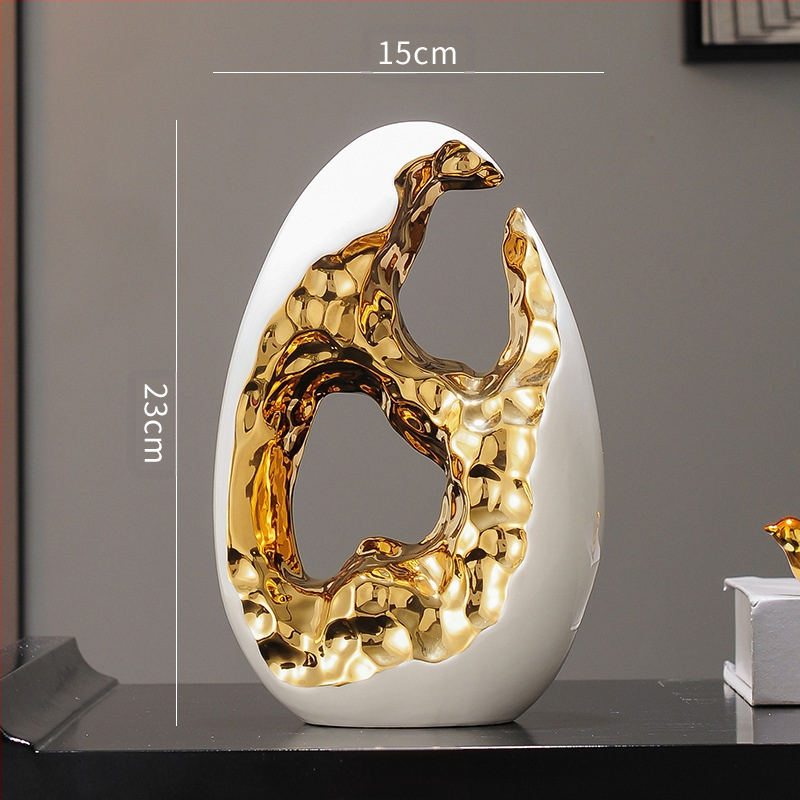 Paprastas modernus šviesus prabangus auksinis kiaušinis sidabrinis kiaušinių dekoravimo papuošalai svetainės įėjimo vyno televizoriaus spintelės biuro dovana