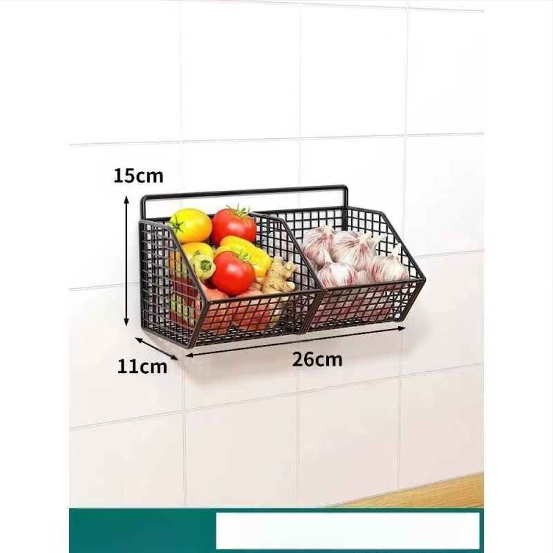 Újhagyma, gyömbér és fokhagyma tárolókosár, konyhai fokhagyma fali tárolókosár, gyömbér és fokhagyma tárolóállvány, fali élelmiszerdoboz, műtárgy
