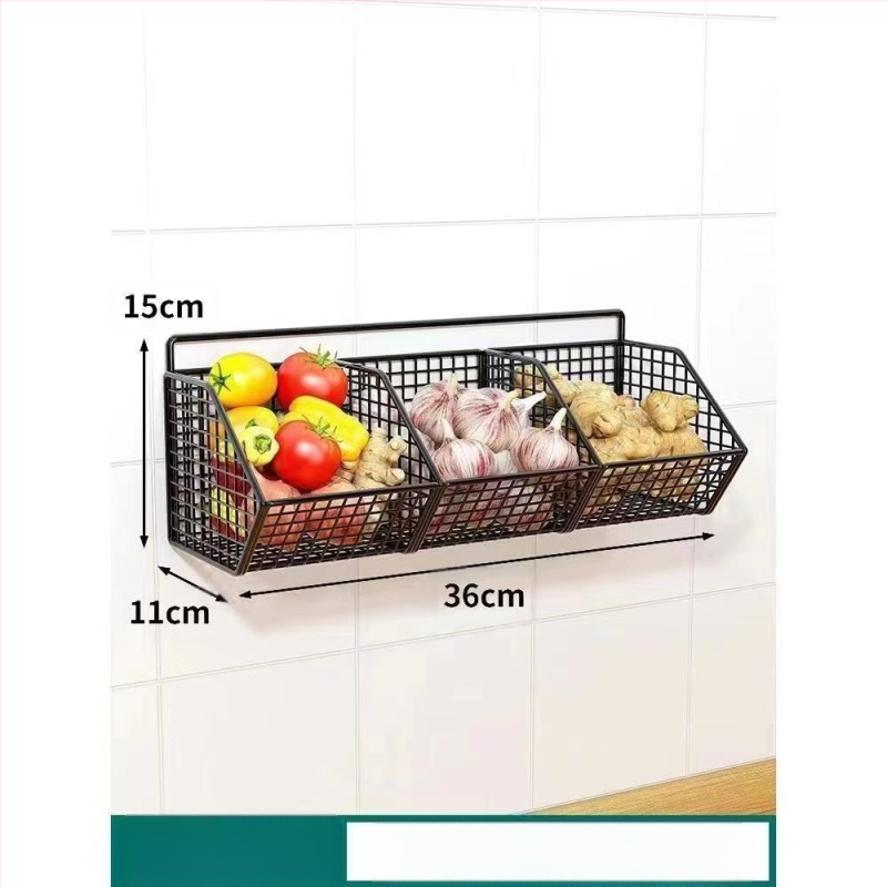 Újhagyma, gyömbér és fokhagyma tárolókosár, konyhai fokhagyma fali tárolókosár, gyömbér és fokhagyma tárolóállvány, fali élelmiszerdoboz, műtárgy