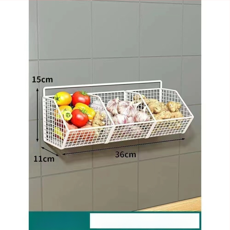 Újhagyma, gyömbér és fokhagyma tárolókosár, konyhai fokhagyma fali tárolókosár, gyömbér és fokhagyma tárolóállvány, fali élelmiszerdoboz, műtárgy
