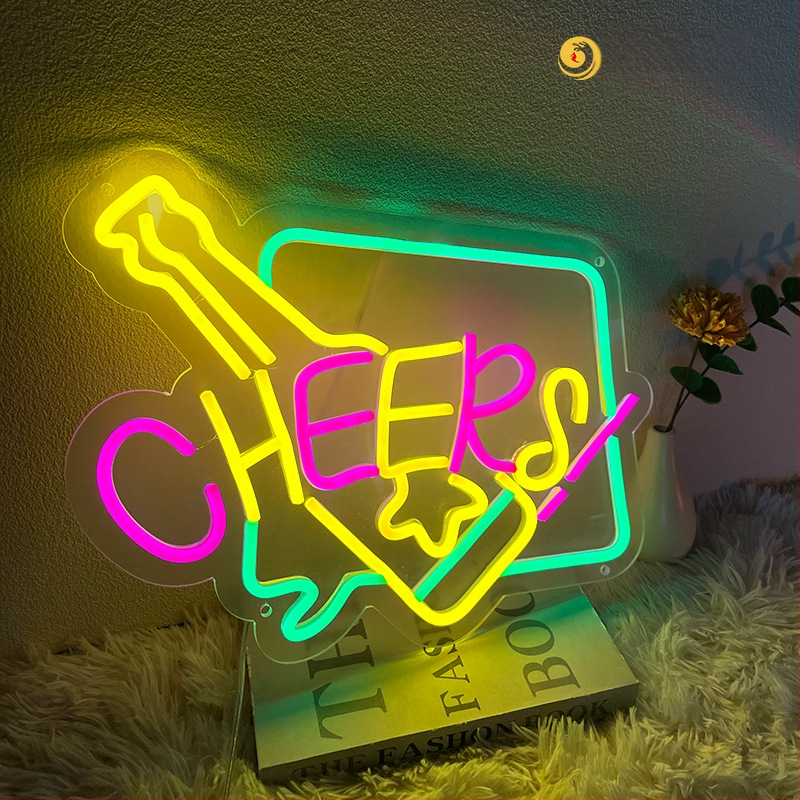 Naujas tarpvalstybinis kūrybingas kokteilių alaus statinės raudonojo vyno šviestuvas „Amazon“ stiliaus dekoratyvinis LED neoninis šviestuvas