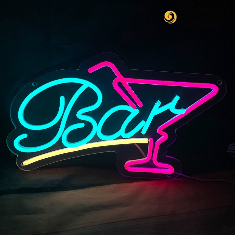 Naujas tarpvalstybinis kūrybingas kokteilių alaus statinės raudonojo vyno šviestuvas „Amazon“ stiliaus dekoratyvinis LED neoninis šviestuvas