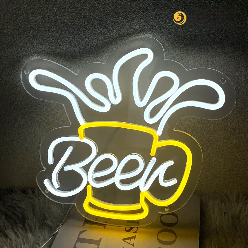 Naujas tarpvalstybinis kūrybingas kokteilių alaus statinės raudonojo vyno šviestuvas „Amazon“ stiliaus dekoratyvinis LED neoninis šviestuvas