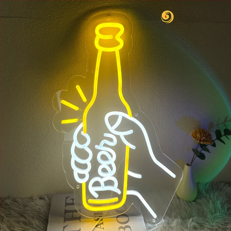 Naujas tarpvalstybinis kūrybingas kokteilių alaus statinės raudonojo vyno šviestuvas „Amazon“ stiliaus dekoratyvinis LED neoninis šviestuvas