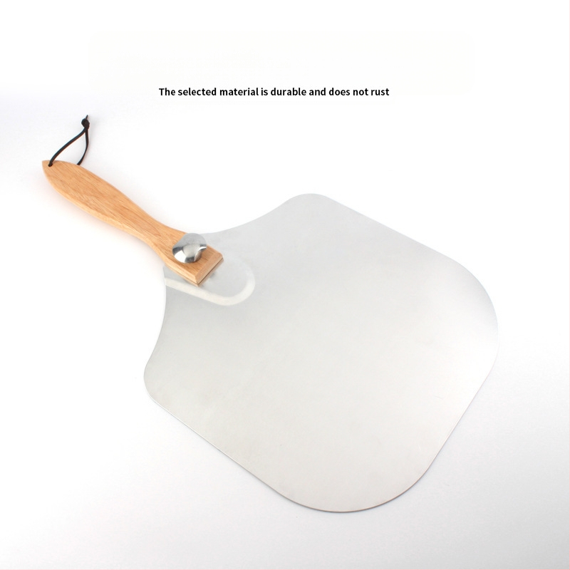 Sulankstomas aliuminio picos kastuvas, 12 colių, medinė rankena, picos kastuvas, picos pjaustytuvo įrankių rinkinys, picos kepimo kastuvas