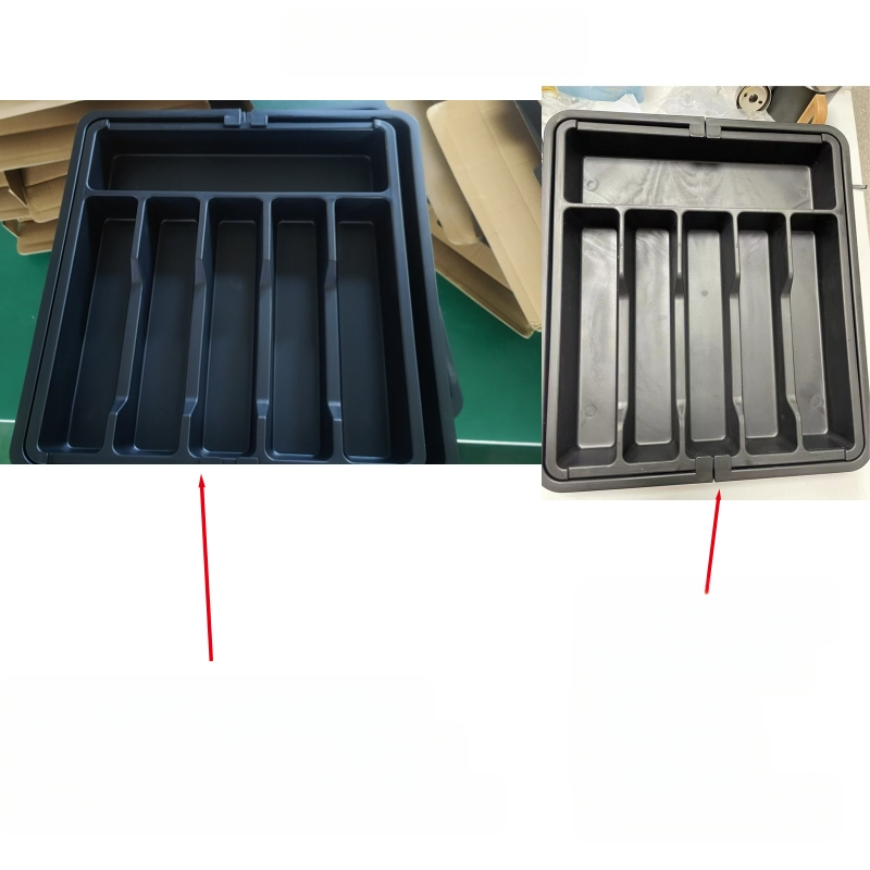 Kiterjesztett evőeszköz-tároló doboz háztartási hordozható teleszkópos tárolótálca bővíthető evőeszköz-tálca keresztmetszetű