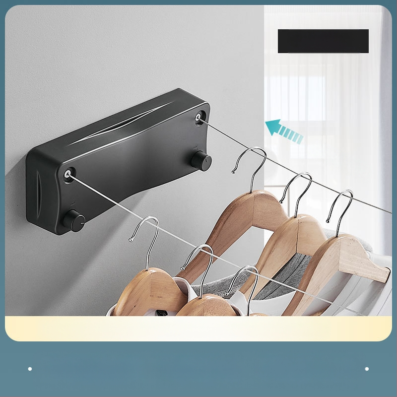 Modernus paprastas stilius nematomas drabužių stovas bendrabutyje be skylių montavimas ABS medžiagos ištraukiama drabužių linija