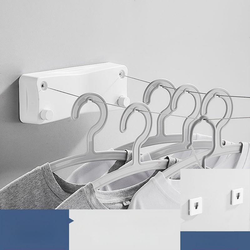 Modernus paprastas stilius nematomas drabužių stovas bendrabutyje be skylių montavimas ABS medžiagos ištraukiama drabužių linija