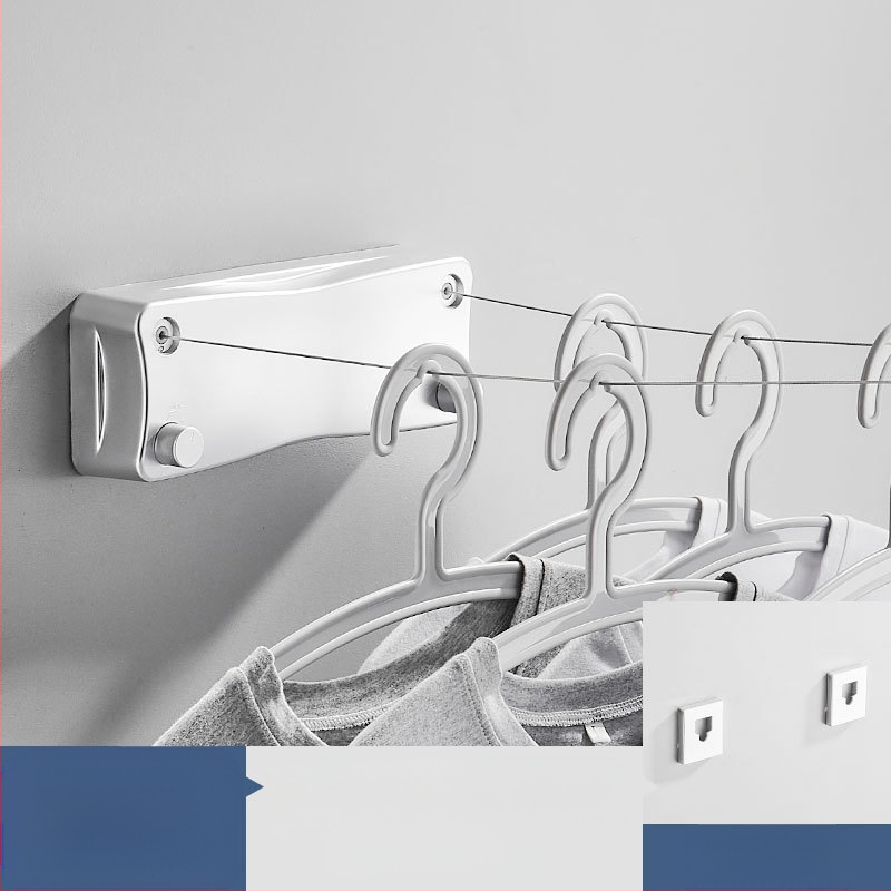 Modernus paprastas stilius nematomas drabužių stovas bendrabutyje be skylių montavimas ABS medžiagos ištraukiama drabužių linija