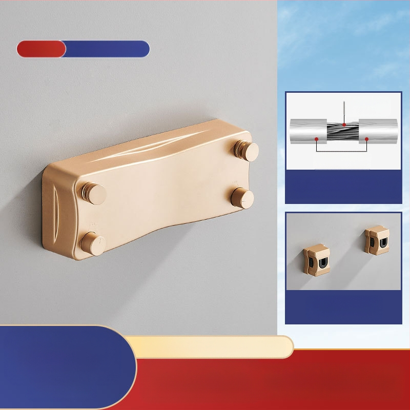 Modernus paprastas stilius nematomas drabužių stovas bendrabutyje be skylių montavimas ABS medžiagos ištraukiama drabužių linija