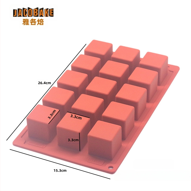 Francia 15 egyenletes tűzön sült pillecukor fagylalt szilikon forma Rubik-kocka mousse torta desszert puding kocka forma