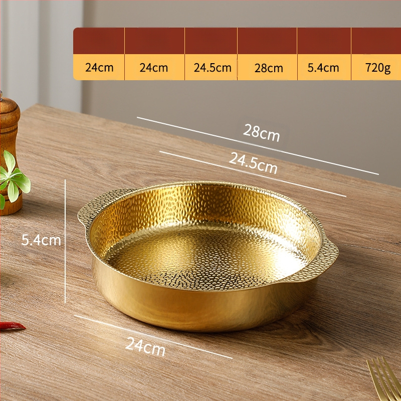 Hópelyhes leveses fazék tenger gyümölcsei rozsdamentes acél edény koreai stílusú leveses fazék extra vastag serpenyőben kalapácsmintás edény tapadásmentes edény