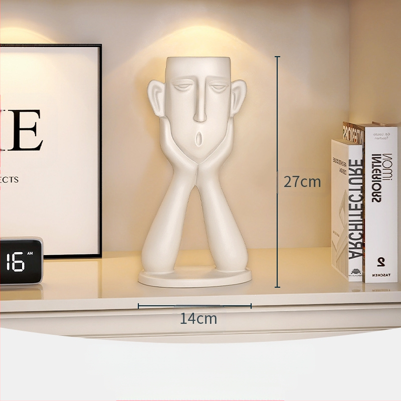 Kreatív arc absztrakt karakter háromtagú család gyanta váza díszek bejárat boros szekrény TV szekrény kézműves dekoráció