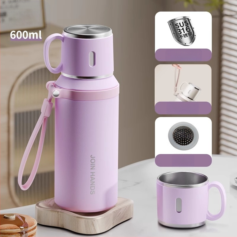 316 rozsdamentes acél termoszpohár, speciális pohár gyerekeknek és diákoknak iskolába járáshoz, nagy színértékű, nagy kapacitású, hordozható kültéri pohár