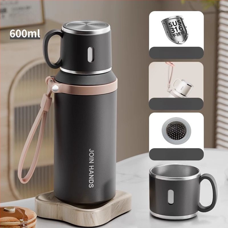 316 rozsdamentes acél termoszpohár, speciális pohár gyerekeknek és diákoknak iskolába járáshoz, nagy színértékű, nagy kapacitású, hordozható kültéri pohár