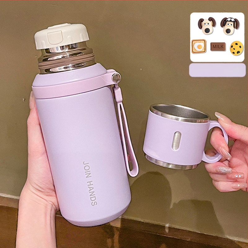 316 rozsdamentes acél termoszpohár, speciális pohár gyerekeknek és diákoknak iskolába járáshoz, nagy színértékű, nagy kapacitású, hordozható kültéri pohár