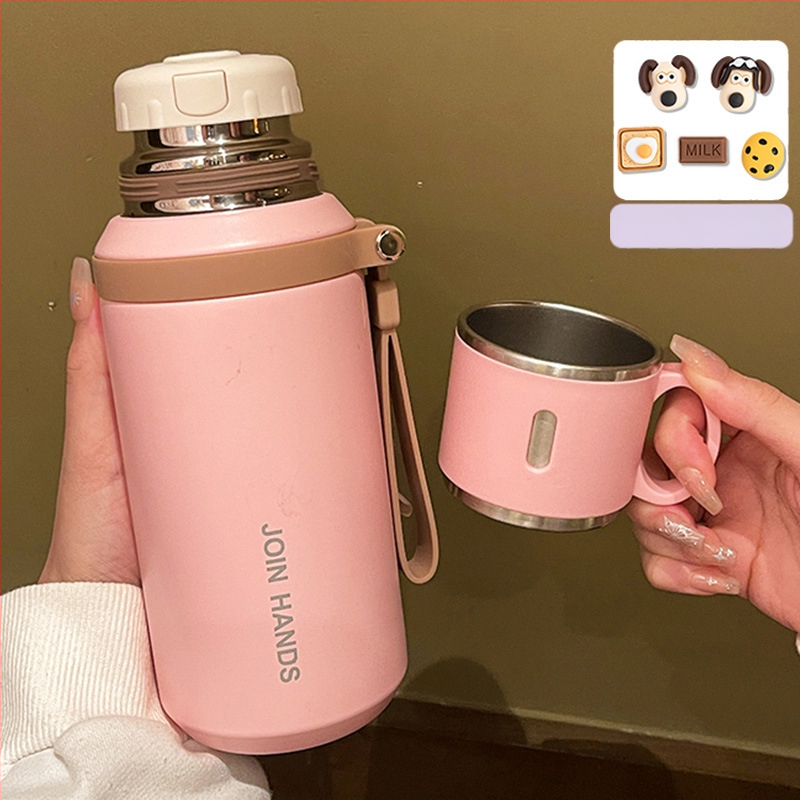 316 rozsdamentes acél termoszpohár, speciális pohár gyerekeknek és diákoknak iskolába járáshoz, nagy színértékű, nagy kapacitású, hordozható kültéri pohár