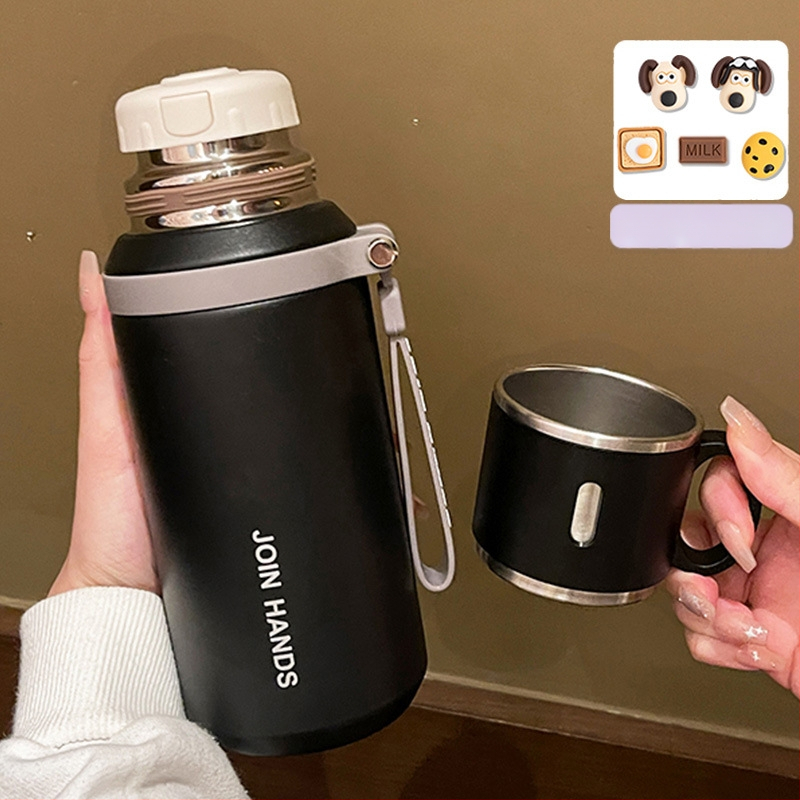 316 rozsdamentes acél termoszpohár, speciális pohár gyerekeknek és diákoknak iskolába járáshoz, nagy színértékű, nagy kapacitású, hordozható kültéri pohár