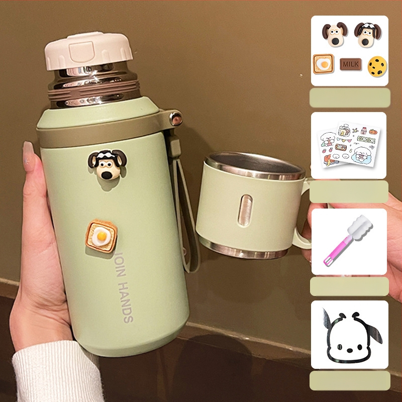 316 rozsdamentes acél termoszpohár, speciális pohár gyerekeknek és diákoknak iskolába járáshoz, nagy színértékű, nagy kapacitású, hordozható kültéri pohár