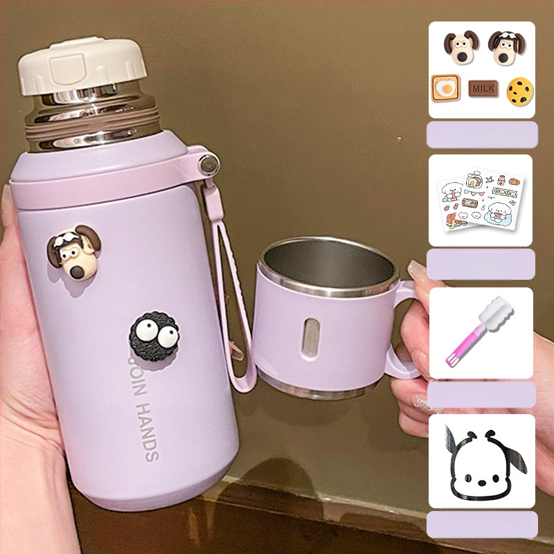 316 rozsdamentes acél termoszpohár, speciális pohár gyerekeknek és diákoknak iskolába járáshoz, nagy színértékű, nagy kapacitású, hordozható kültéri pohár