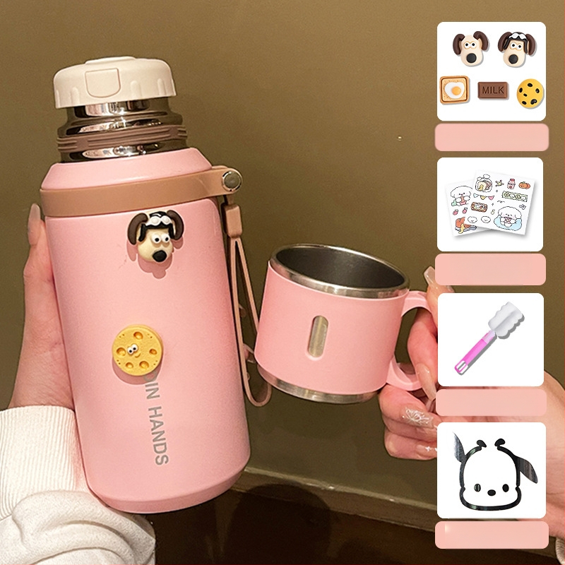 316 rozsdamentes acél termoszpohár, speciális pohár gyerekeknek és diákoknak iskolába járáshoz, nagy színértékű, nagy kapacitású, hordozható kültéri pohár