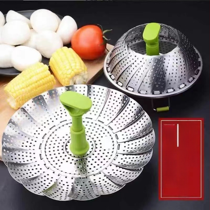 Jauna stila sabiezināta nerūsējošā tērauda tvaikoņa turētājs mājsaimniecības daudzfunkcionāls teleskopisks virtuves tvaicētais maizes tvaikonis vienslāņu locīšanai